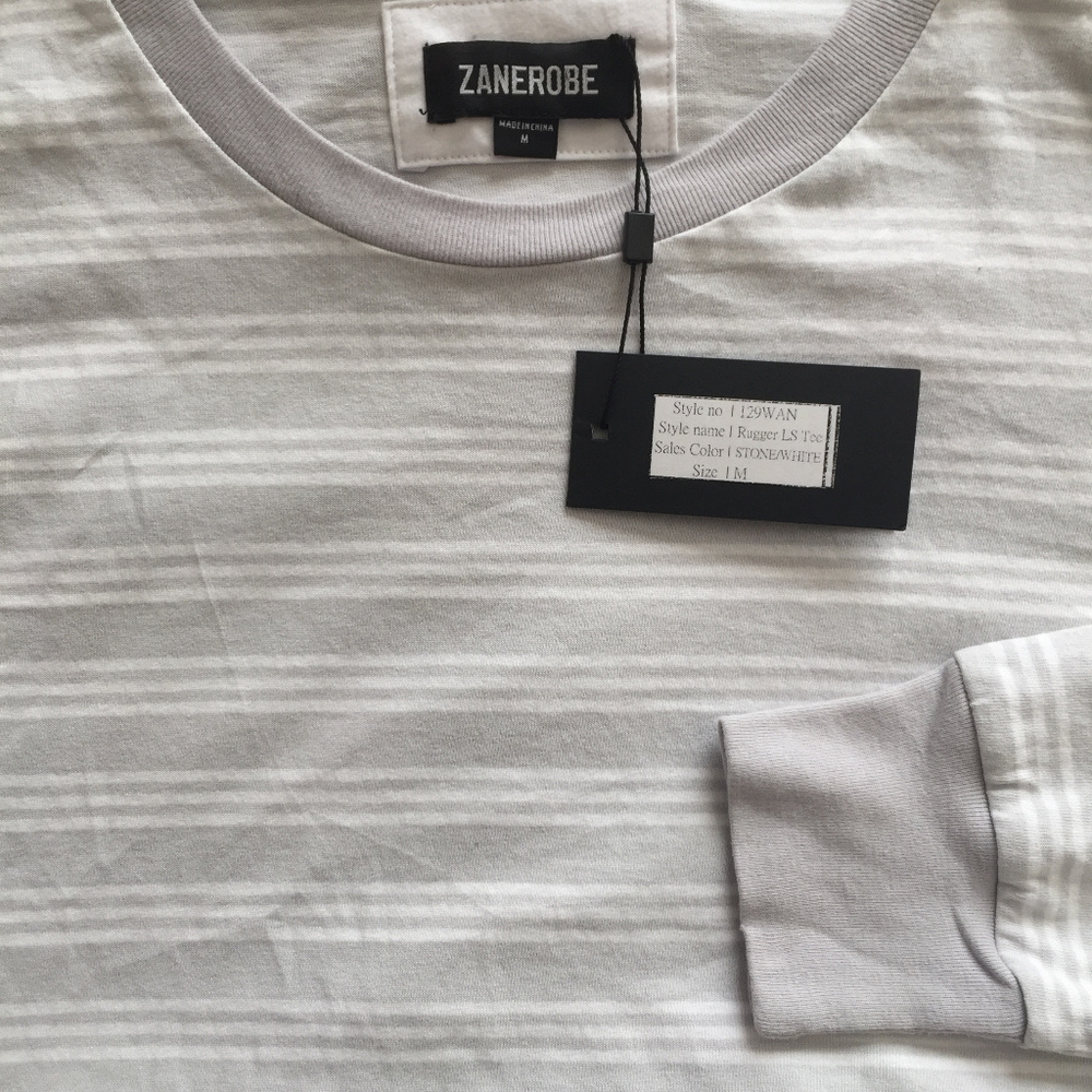 ZANEROBE - Rugger Long Sleeve Tee (STONE/WHITE) - Picture 8 of 8